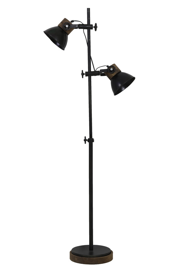 Floor lamp 2L 40x30x165 cm JODY black zinc+wood brown