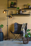Floor lamp 2L 40x30x165 cm JODY black zinc+wood brown