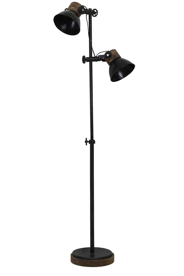 Floor lamp 2L 40x30x165 cm JODY black zinc+wood brown