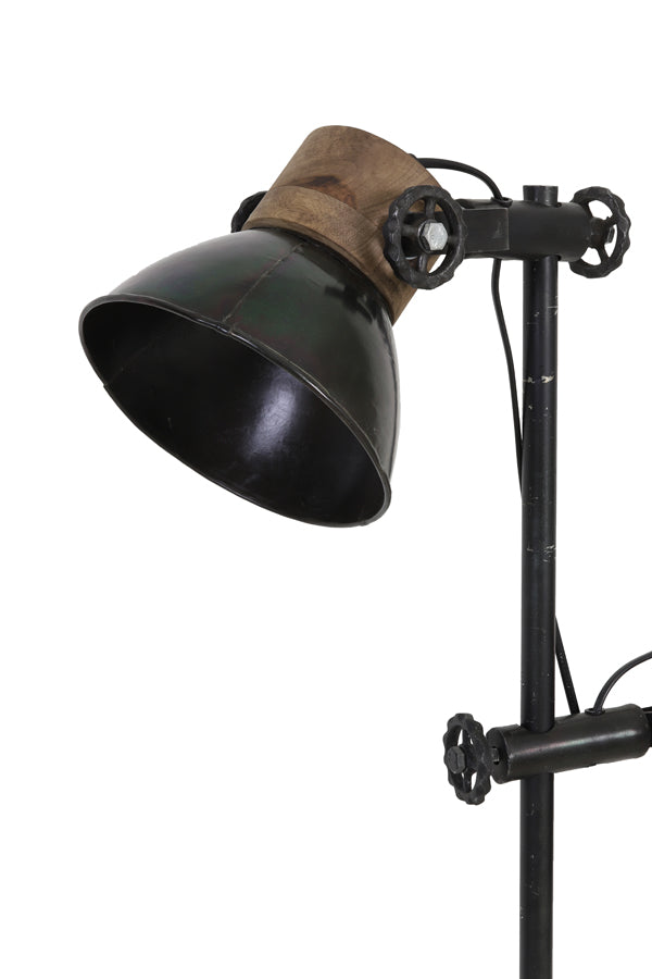 Floor lamp 2L 40x30x165 cm JODY black zinc+wood brown