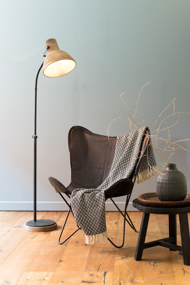 Floor lamp 47x29x129 cm IMBERT wood brown+matt black