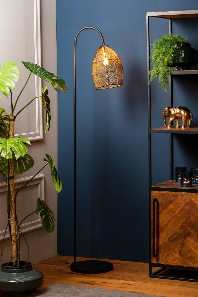 Floor lamp 34x30,5x172 cm MEYA matt black+gold