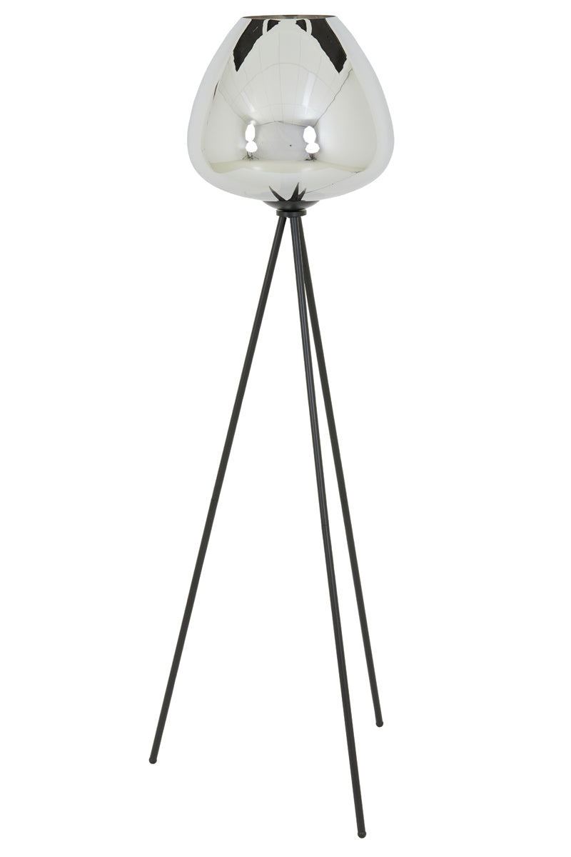 Floor lamp tripod 42x146 cm MAYSON smoked glass+matt black