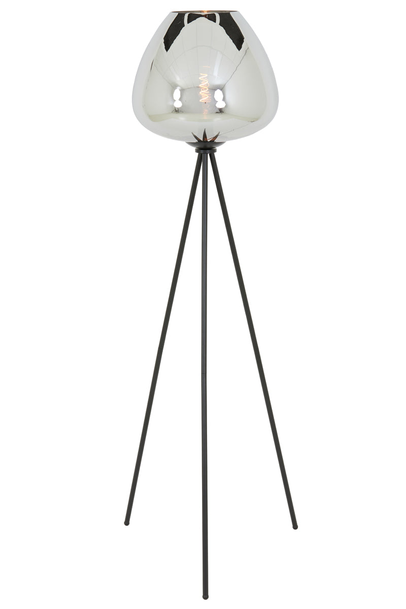 Floor lamp tripod 42x146 cm MAYSON smoked glass+matt black