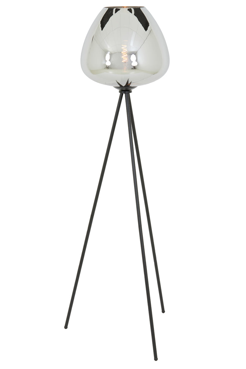 Floor lamp tripod 42x146 cm MAYSON smoked glass+matt black