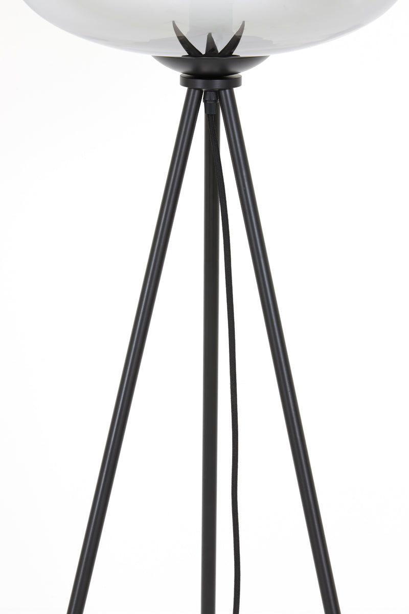 Floor lamp tripod 42x146 cm MAYSON smoked glass+matt black