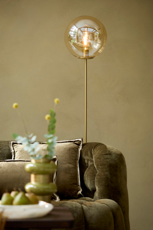 Floor lamp 30x160 cm MEDINA glass amber+gold