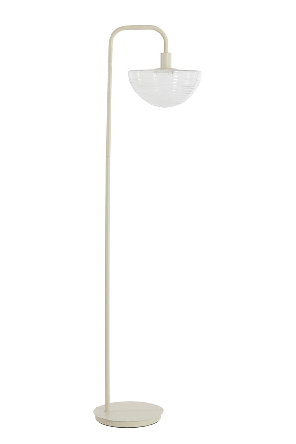 Floor lamp 43x30x165 cm BAYLIE matt cream+clear glass