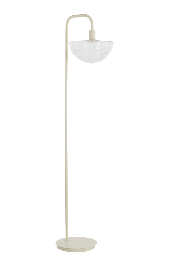 Floor lamp 43x30x165 cm BAYLIE matt cream+clear glass