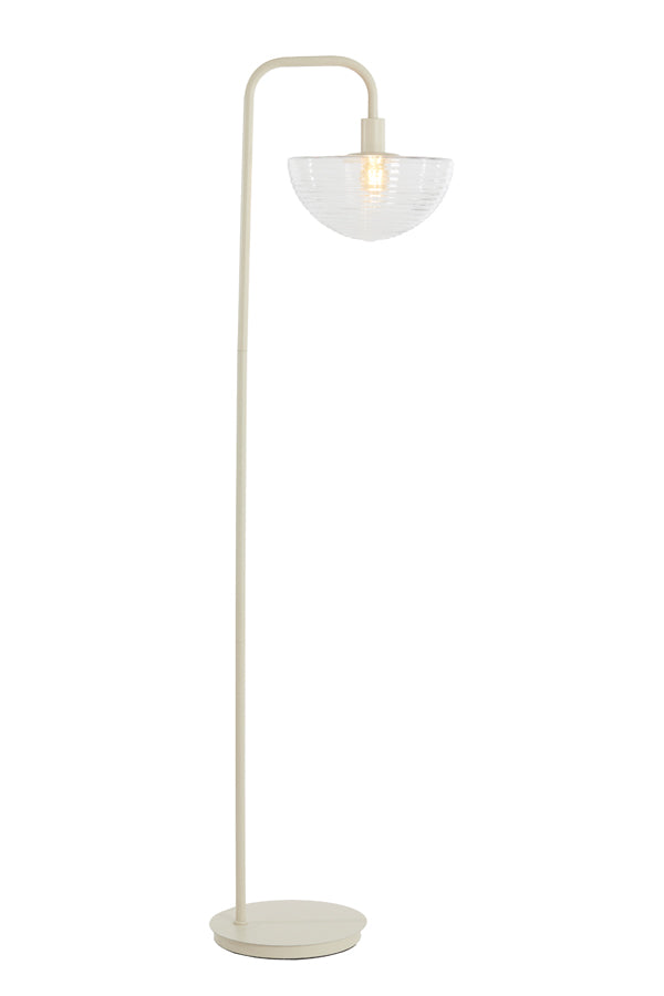 Floor lamp 43x30x165 cm BAYLIE matt cream+clear glass
