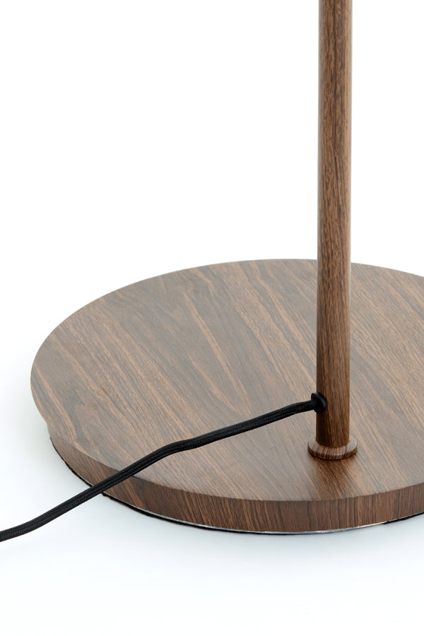 Floor lamp 43x30x165 cm BAYLIE wood print d brown+brown glas