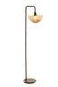 Floor lamp 43x30x165 cm BAYLIE wood print d brown+brown glas