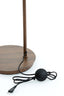 Floor lamp 43x30x165 cm BAYLIE wood print d brown+brown glas