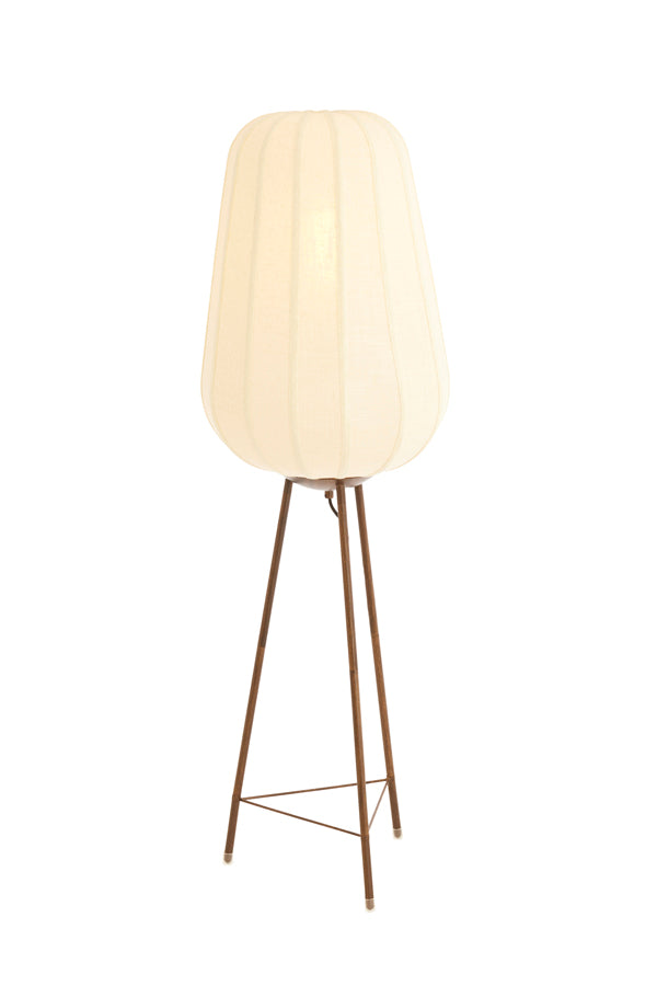 Floor lamp 42x133 cm BIBURY wood print dark brown+white