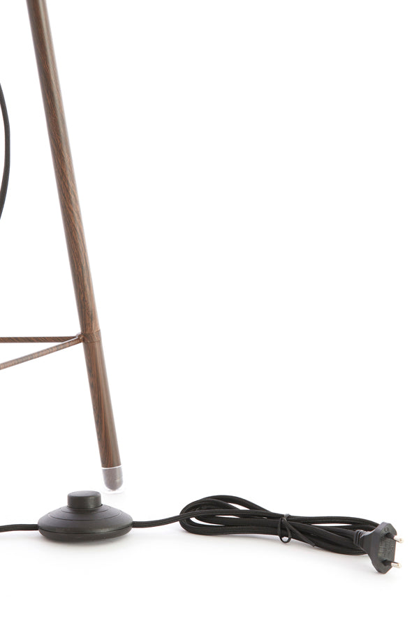 Floor lamp 42x133 cm BIBURY wood print dark brown+white