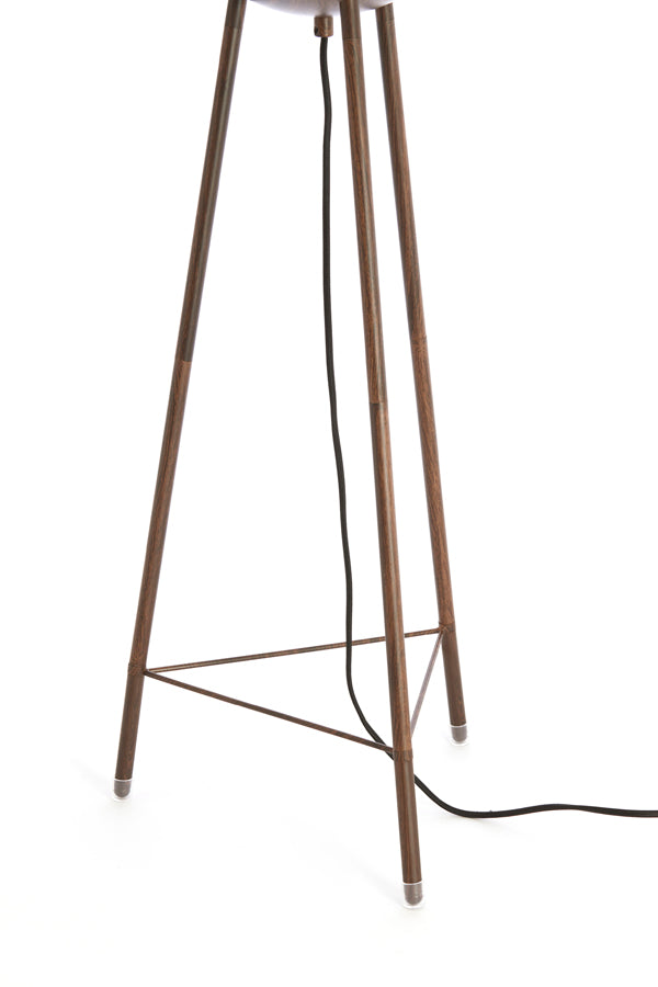 Floor lamp 42x133 cm BIBURY wood print dark brown+white