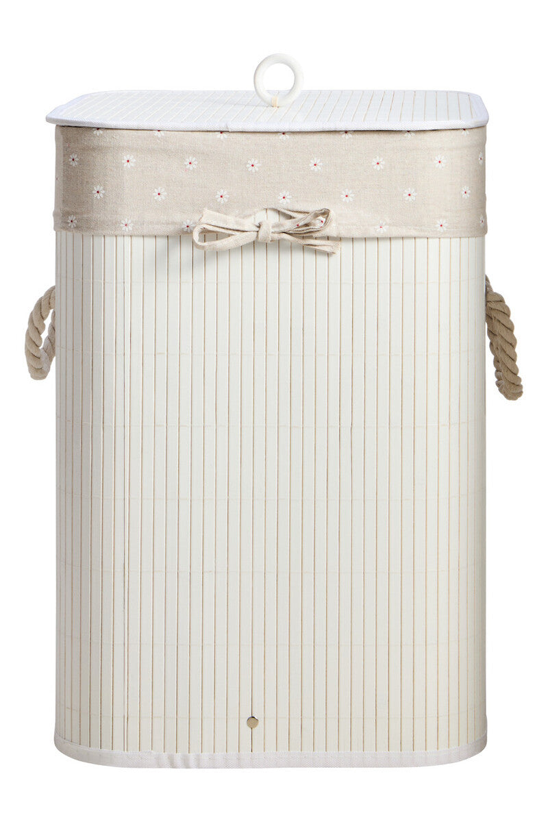 Kankyo White Bamboo Laundry Hamper
