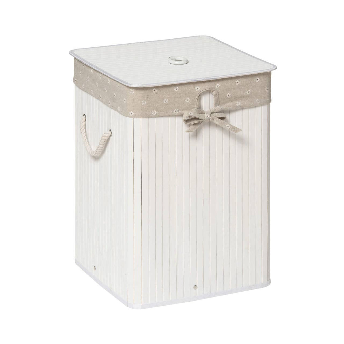 Kankyo White Bamboo Laundry Hamper