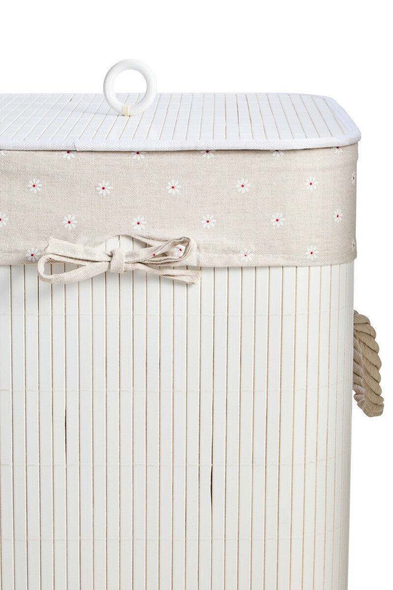 Kankyo White Bamboo Laundry Hamper