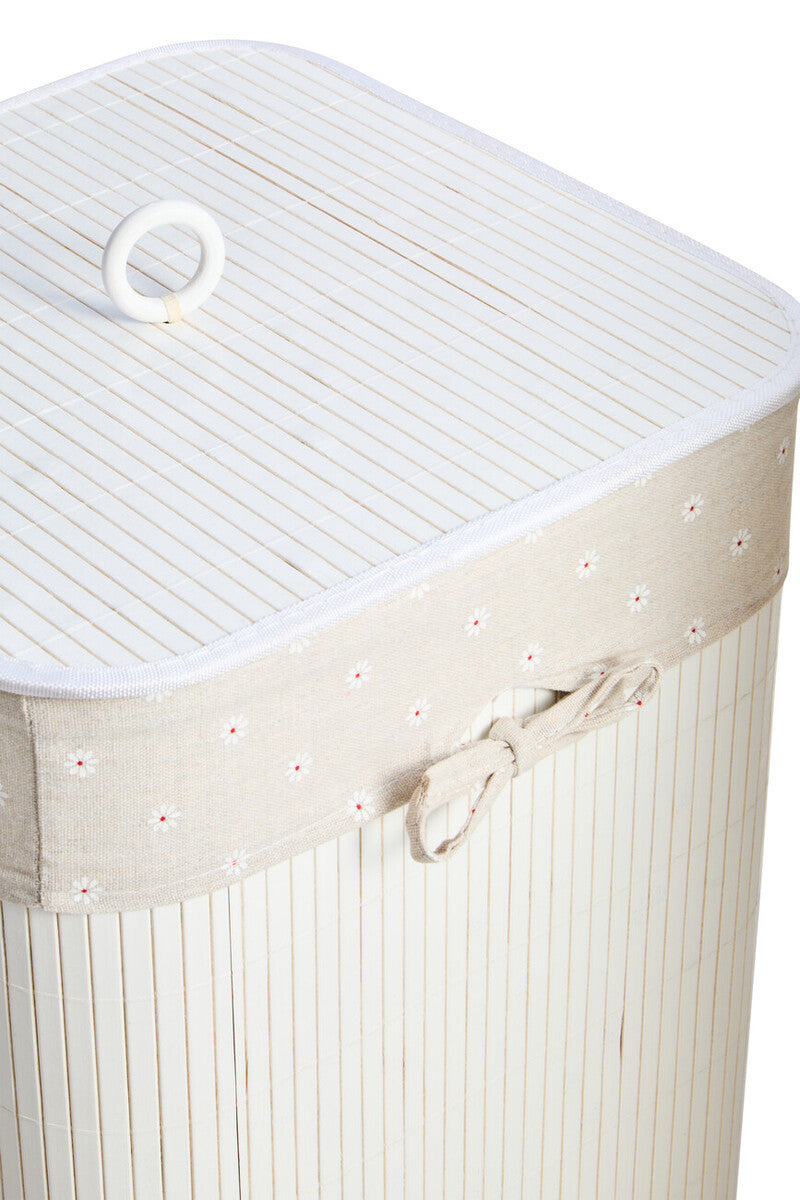 Kankyo White Bamboo Laundry Hamper