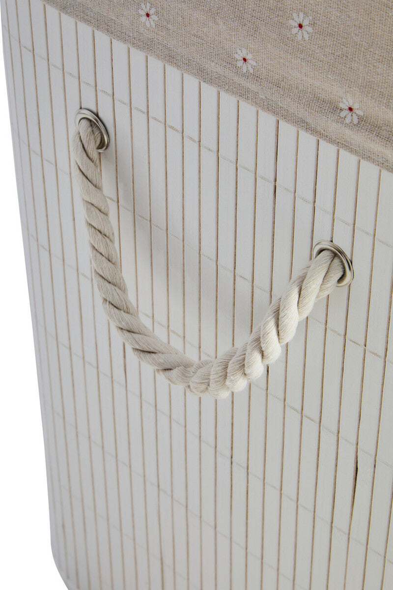 Kankyo White Bamboo Laundry Hamper