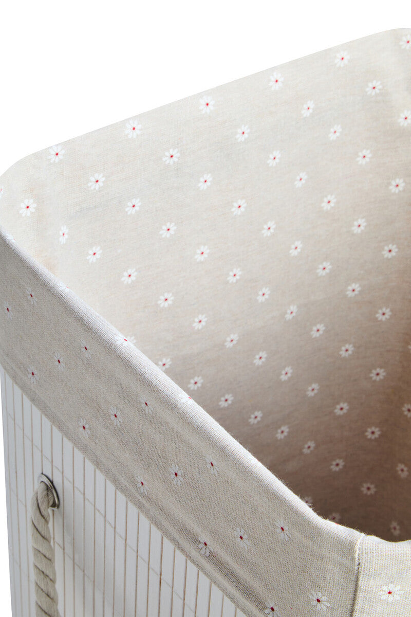 Kankyo White Bamboo Laundry Hamper
