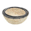 Lidi Set Of 3 Palm Leaf Baskets With Black Trim