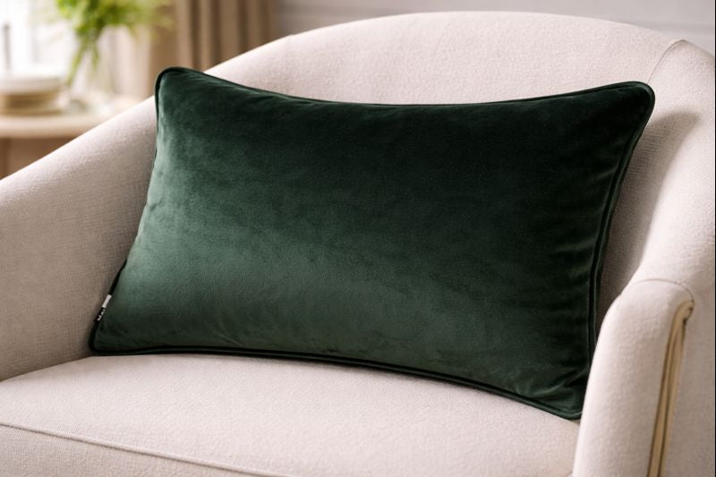 Malini Luxe Rectangle Pinegreen Cushion