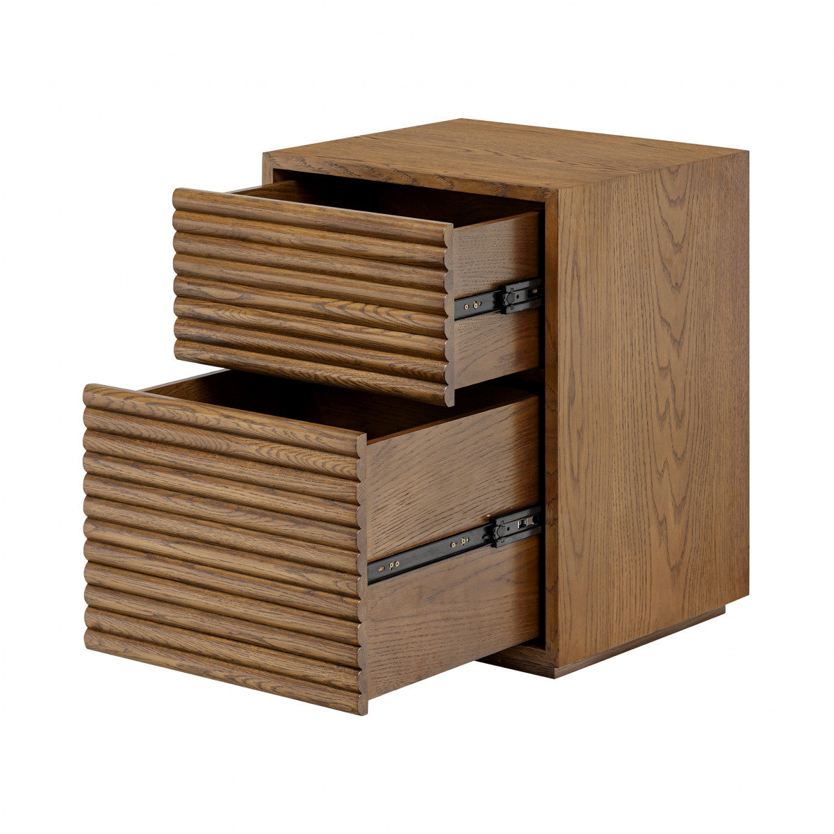 Charlton Bedside Table | Oak in Walnut Finish