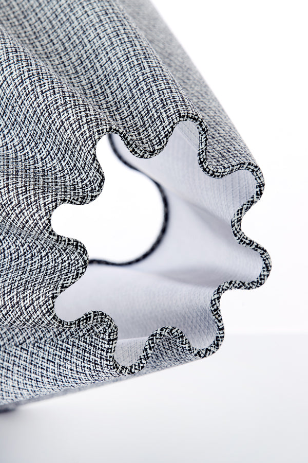 Shade round wave 35-10,5-20 cm BEZAHA linen black-white