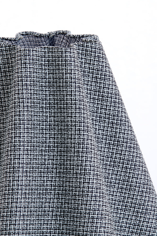 Shade round wave 40-15-36 cm BEZAHA linen black-white