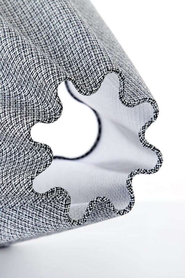 Shade round wave 40-15-36 cm BEZAHA linen black-white