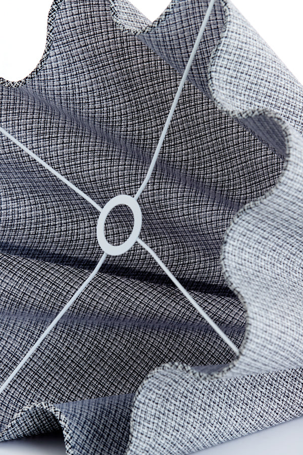 Shade round wave 40-15-36 cm BEZAHA linen black-white