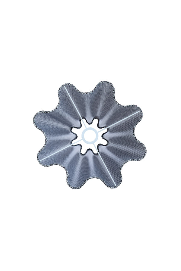 Shade round wave 40-15-36 cm BEZAHA linen black-white