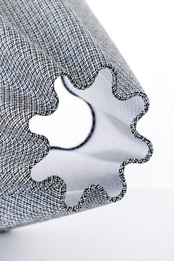 Shade round wave 50-18,5-45 cm BEZAHA linen black-white