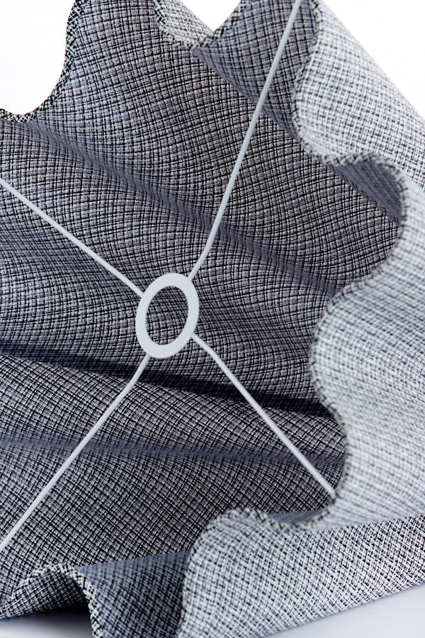 Shade round wave 50-18,5-45 cm BEZAHA linen black-white