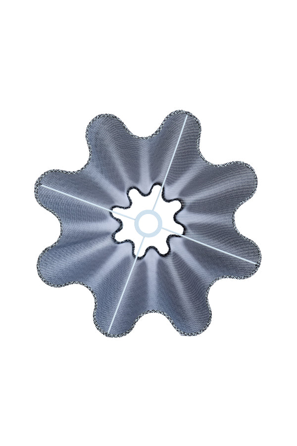 Shade round wave 50-18,5-45 cm BEZAHA linen black-white