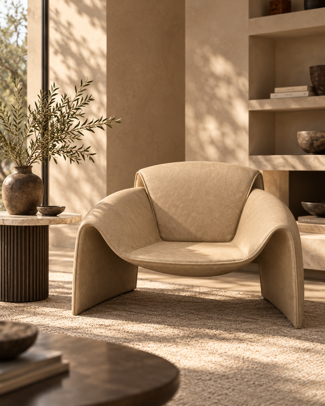 Ezra Easy Chair - Taupe.