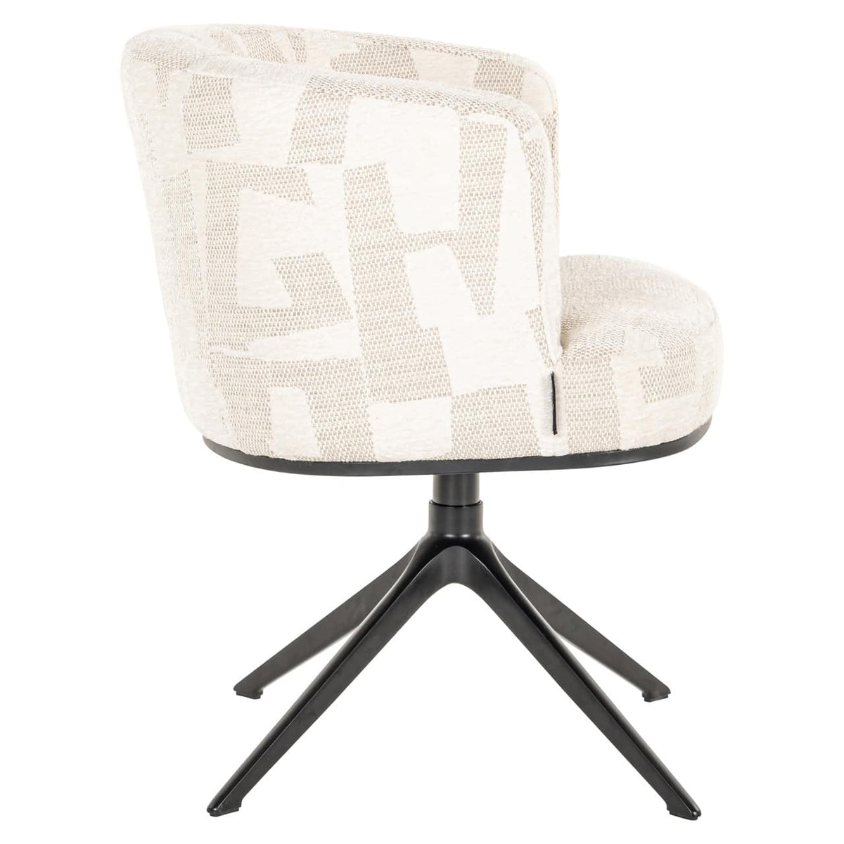 Dining chair Cheyenne beige graffic swivel