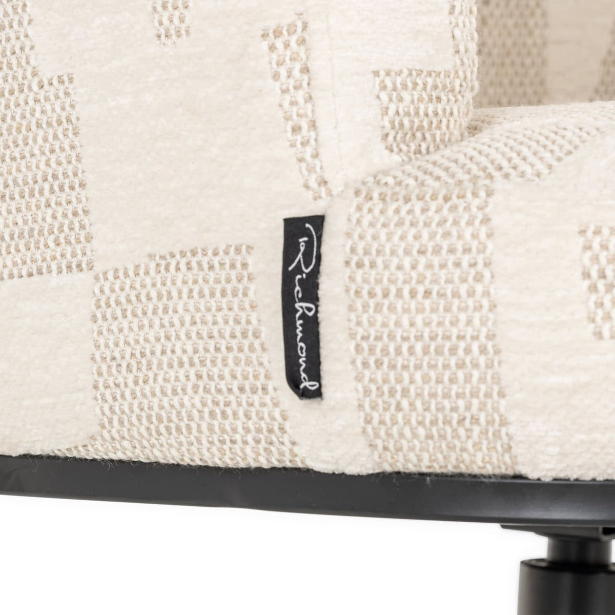 Dining chair Cheyenne beige graffic swivel