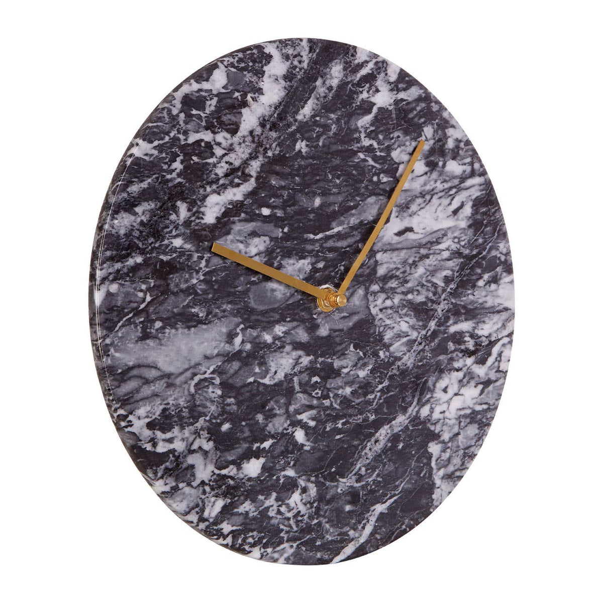 Lamonte 30cm Dia Black Marble Wall Clock