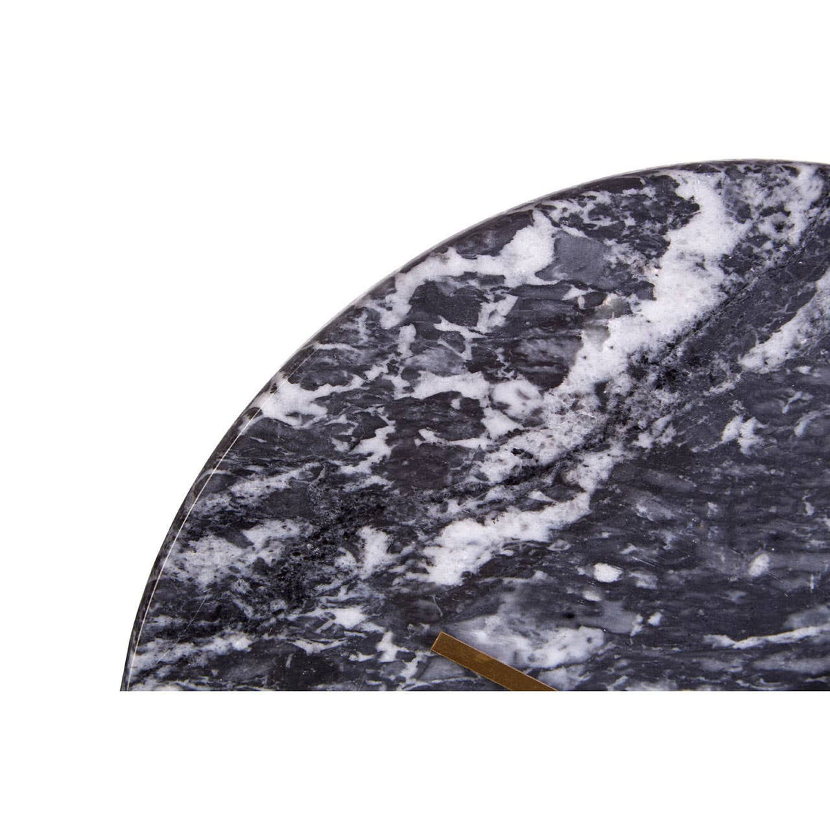 Lamonte 30cm Dia Black Marble Wall Clock