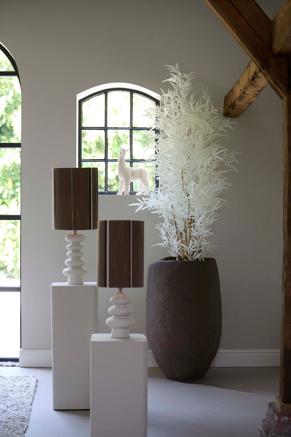 Shade cylinder 30-30-40 cm MEDAN brown+cream+dark brown