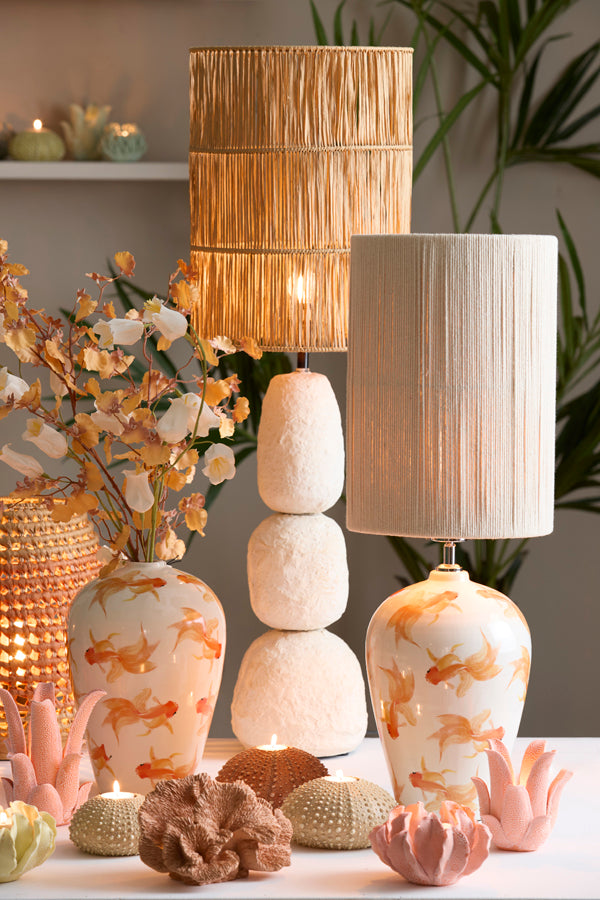 Shade cylinder 30-30-40 cm LANZANO raffia natural