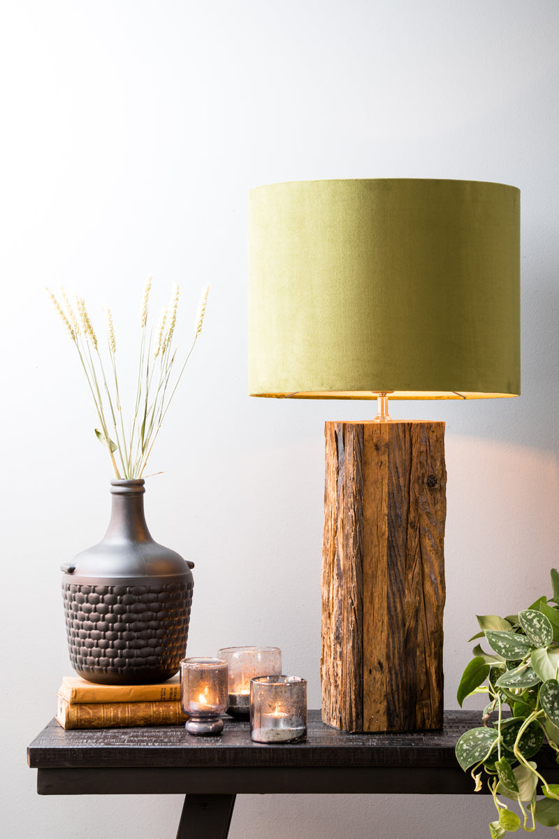 Shade cylinder 40-40-30 cm VELOURS olive green