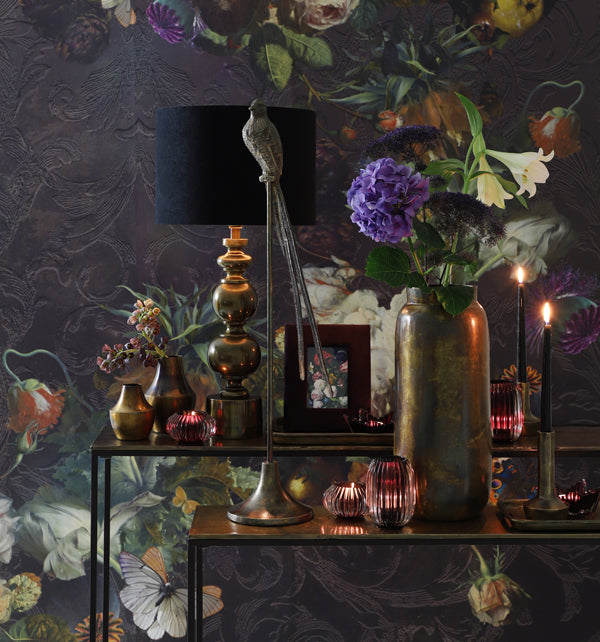 Shade cylinder 40-40-30 cm VELOURS black-taupe