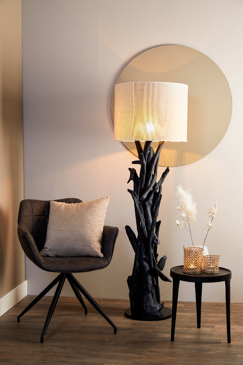 Shade cylinder 50-50-38 cm BRESKA pearl white