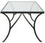 Alayna Black Metal & Glass Coffee Table