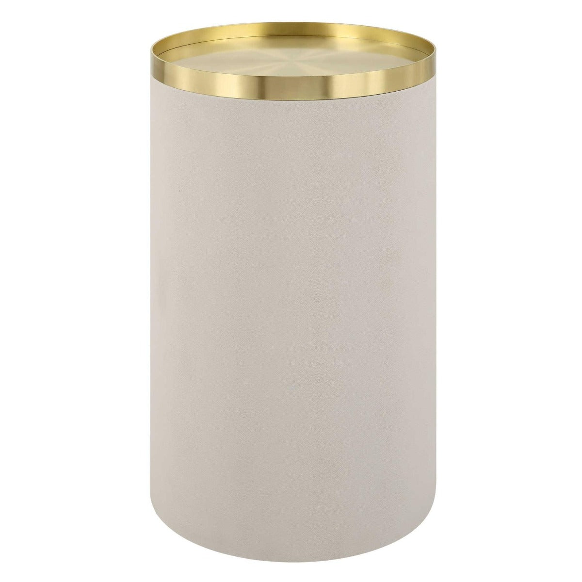 Circuit Brass & White Accent Table