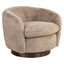 Lounge chair Colmar khaki fluffy swivel